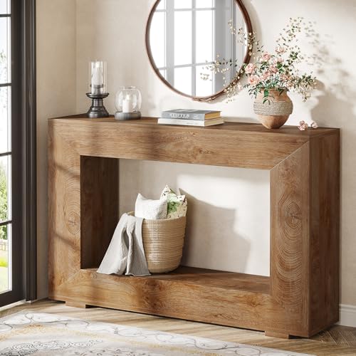 Tribesigns Farmhouse Console Table, 47 Inches Entryway Console Table with Storage, Industrial Hallway Accent Table for Living Room, Entrance