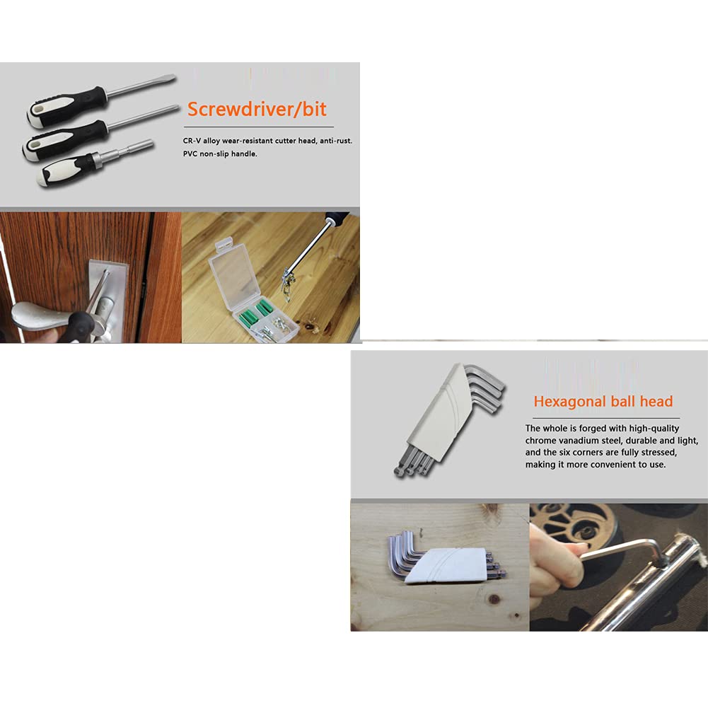 102 pcs Kit di strumenti con cassetta degli attrezzi chiave a tubo Cacciavite martello Penna capacitiva Fai da te Casa Domestico Toolkit Riparazione Manutenzione fissaggi Set di attrezzi universale