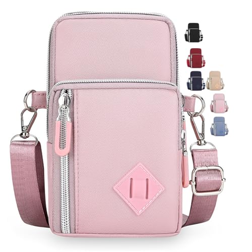 Bolsas transversais pequenas para mulheres, mini bolsas de celular carteiras de pulso bolsa de ombro bolsa de braço bolsa de viagem para mulheres e homens, C - rosa, Medium