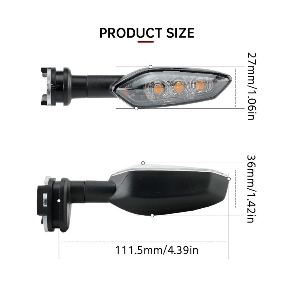 Generico Indicatori di direzione per moto Per Yamaha YZF R15 R25 R3 R125 MT25 MT03 MT15 MT07 MT09 MT10 XJ6 FZ6 Turno per la luce di segnalazione Accessori Per moto Indicatore luminoso(2pcs Smoke)