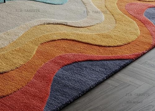 Image of zia carpets Hand Tufted Woollen Modern Collection Bedroom & Living Room Carpet Size 12 X 18 Feet