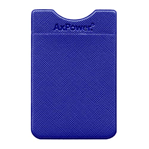 AxPower Cellphone Credit Card Holder 3M Adhesive Stick on Wallet Lycra Cell Phone Cash Pouch for iPhone X XS XR Max iPhone 7 8 Samsung S9 S8 Plus (Blue)
