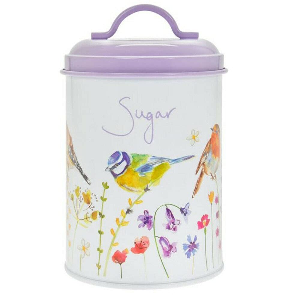 Lesser & Pavey Garden Birds Sugar Container Tin