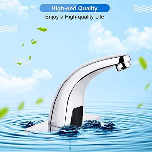 Motion Sensor Tap Automatic Infrared Sensor Faucet Smart Touchless Bathroom Sink Faucet Electronic Motion Activated Hands Free Kitchen Tap Hands Free Vessel Water Tap with Control Box