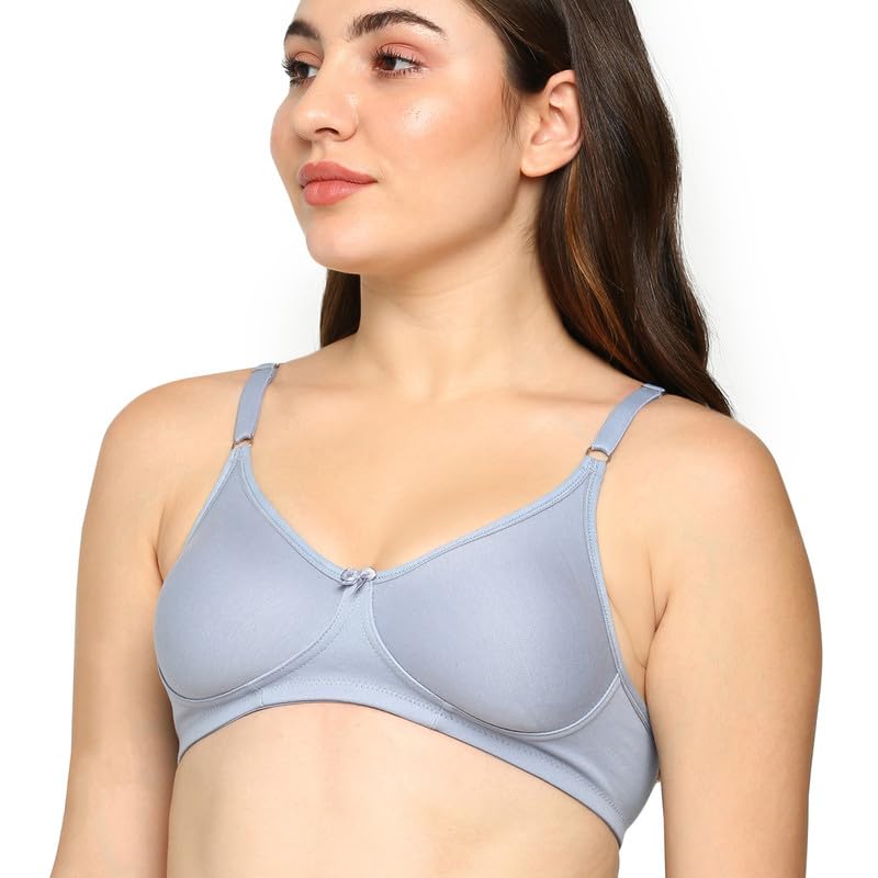 Image of BLOSSOM Women's Everyday T-Shirt Bra with Molded Cups,Non Padded and Non Wired,Cotton-Polyester Fabric -Perfect for Uniforms and Casual Wears Lara