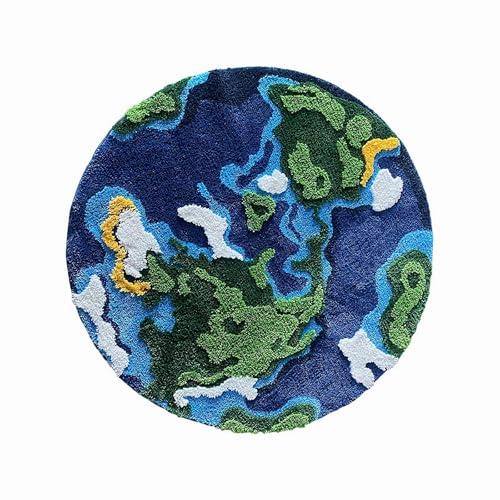 Tapete redondo decorativo con mapa mundi 40 in