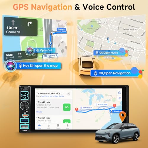 Radio para auto 6.8" con pantalla táctil IPS y Bluetooth miniatura 4
