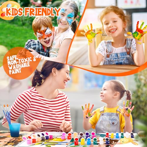 héBei 20 Pack 280 Pcs Mini Acrylic Paint Set with Brushes for Kids Adults Craft Paint, 12 Colors Washable Acrylic Paint Strips for Home Classroom Birthday Party DIY Favors - image 4