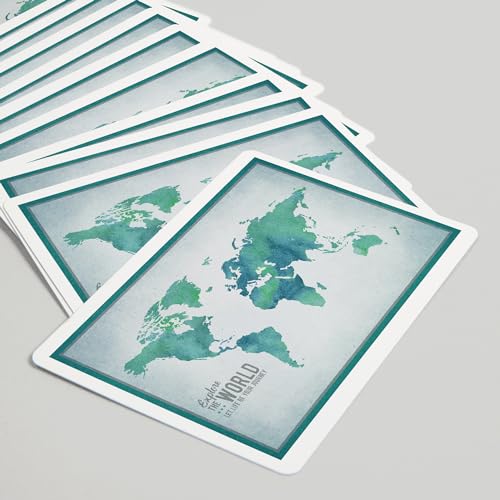 Baraja de poker Lantern Press World Map, 52 cartas miniatura 5