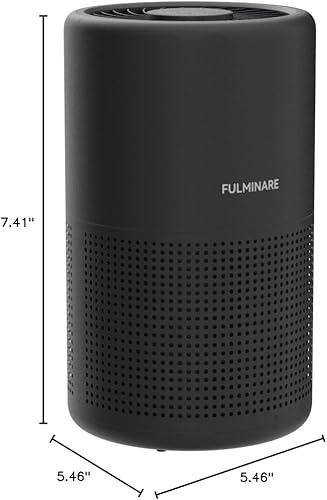 Miniatura 9 de FULMINARE Purificadores de aire para dormitorio H13 True HEPA filtro de aire silencioso con luz nocturna, purificador de aire pequeño portátil para