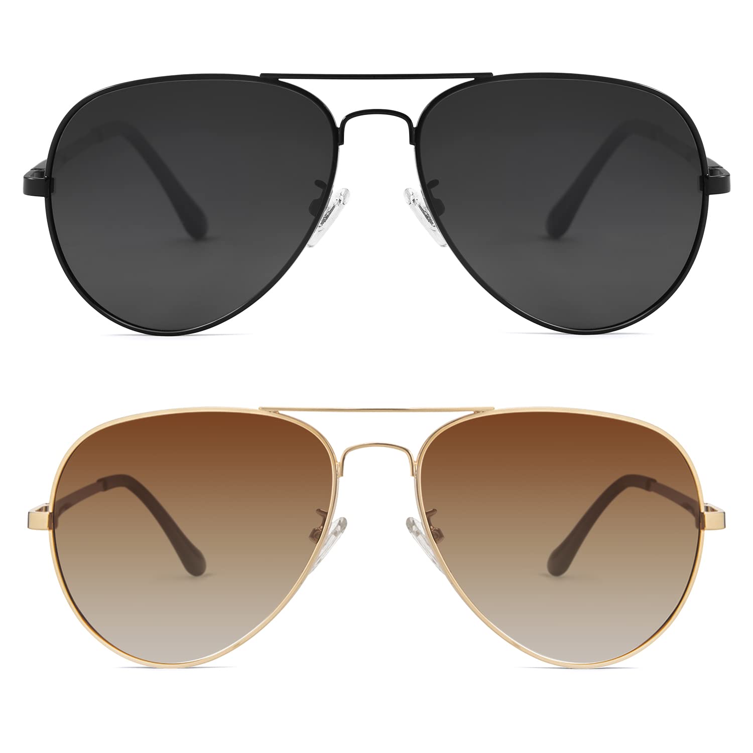 HENGOSEN Polarized Aviator Sunglasses for Men and Women, Premium Metal Frame, Police Sun glasses with UV 400 Protection