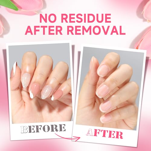 Image of UNA GELLA Quick Removal Gel Nail Glue Remover for Press On Nails: 12ml*2pcs Acrylic Nails Semi Solid Nail Glue Acetone-Free, Not for Gel Polish Base Coat Soak Off Remover Kit Drip Use