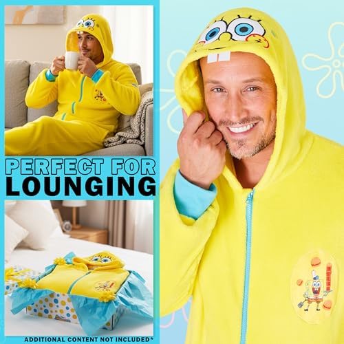 SPONGEBOB SQUAREPANTS Pyjamaset loungewear voor heren, Geel/Zwart, XXL