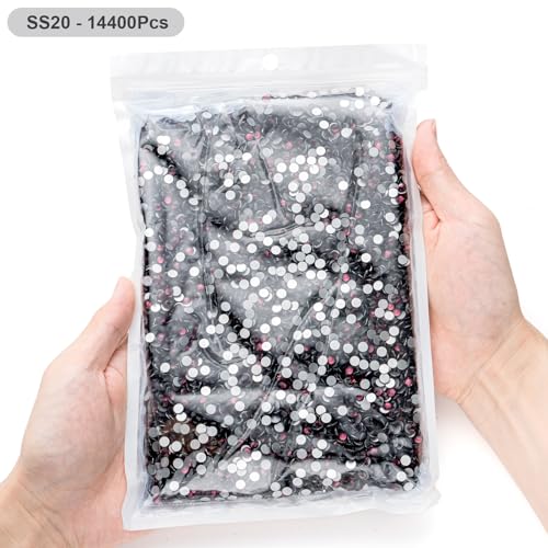 Image of Flatback Rhinestones Bulk, 14400PCS Purple Rhinestones for Clothes DIY Decoration Crafts, Purple, SS20, 4.6-4.8mm