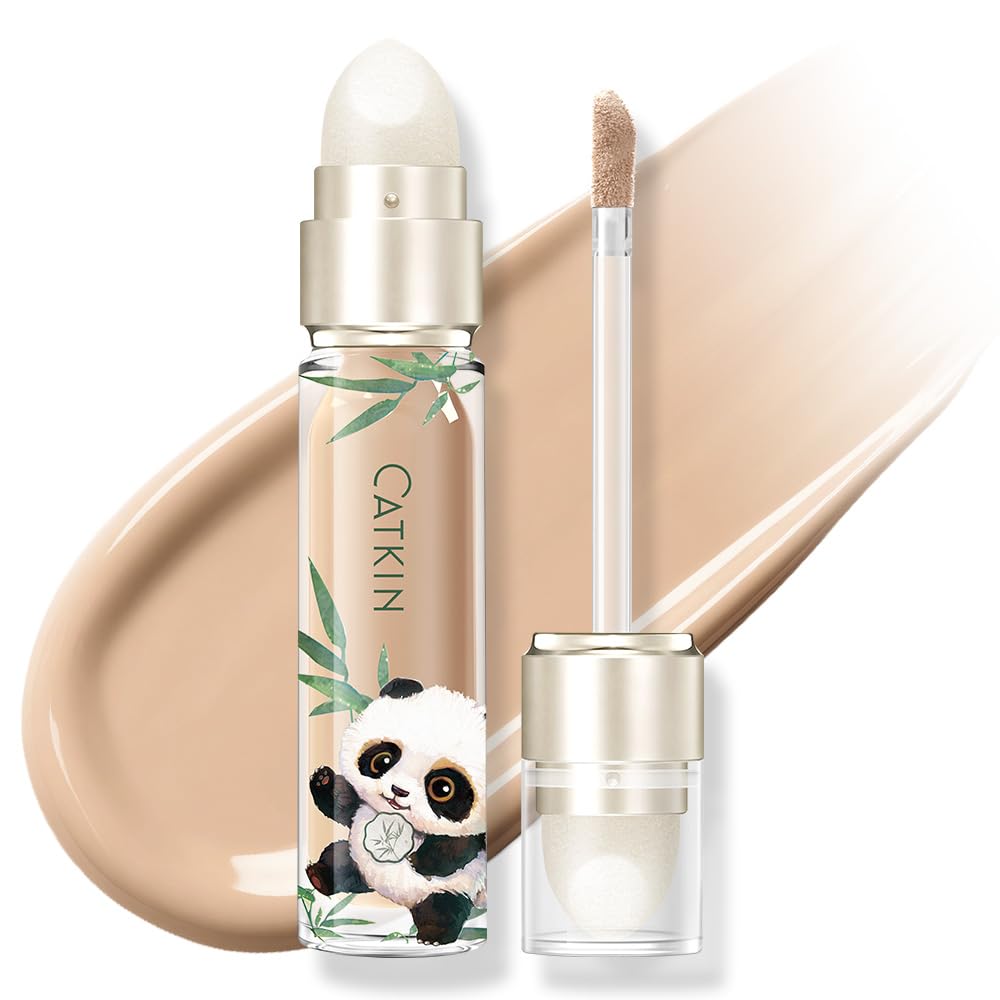 CATKIN Full Coverage Dual-Ended Liquid Concealer Eraser Dark Circles Treatment, Creamy Blendable smooth formula for Blemishes Redness, Long Lasting Waterproof, Sponge Tip Included 5g C05 SAND