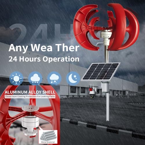 Éolienne verticale pour camping et maison kit complet 12V-220V silencieux