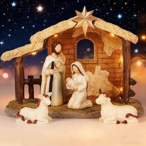 Ulable Weihnachtskrippe, 5-TLG. Krippenfiguren Set im modernen Design...