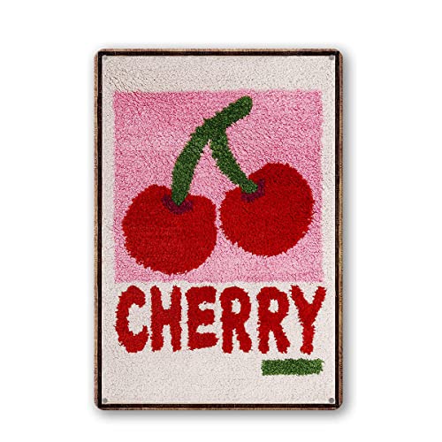 Eysl Vintage Tin Sign Cherry Fruit Metal Tin Sign Wall Art Home Decor Kitchen Poster Cafe Pub Plaque 8X6 Inch #TOP16