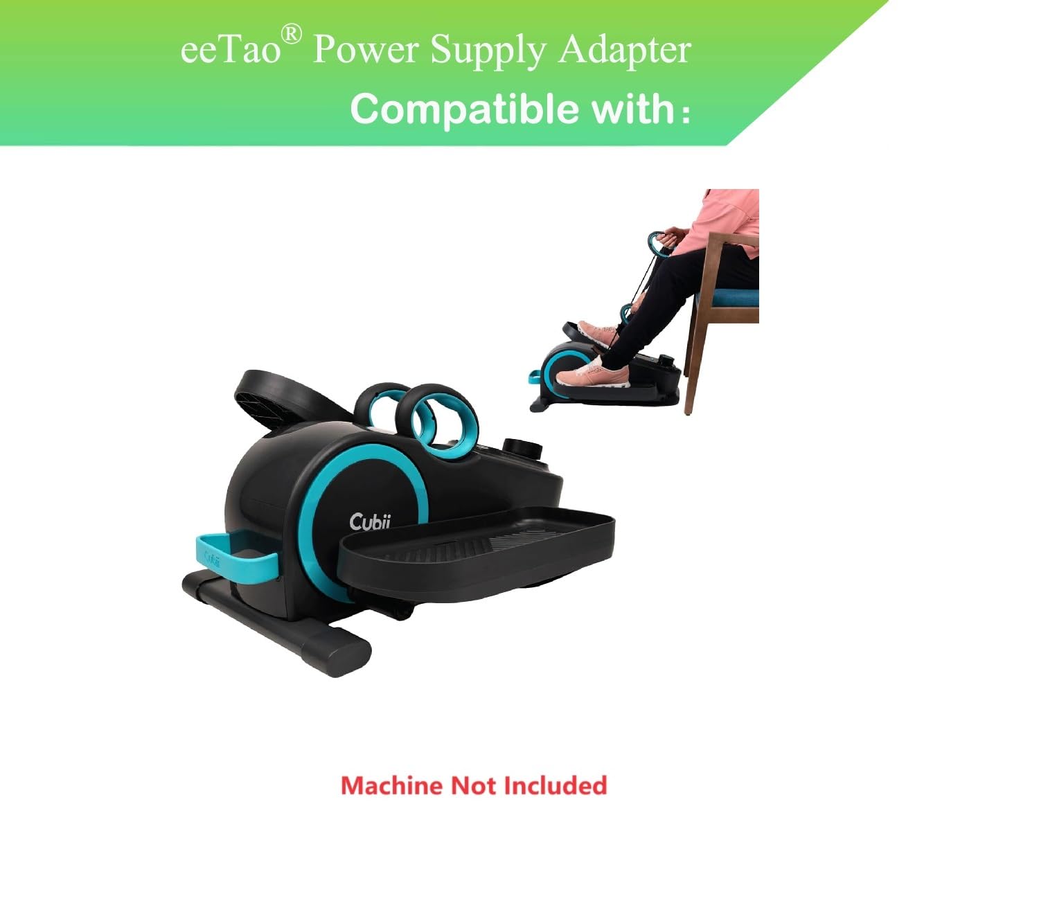 eeTao 5V USBC DC Replacement Charger Compatible with Cubii Total Body+ F4C1 Body V2 Compact 2-in-1 Elliptical 3.7V 4400mAh Battery DC5V 5VDC 5.0V Replacement Adapter Power Supply Cable Cord