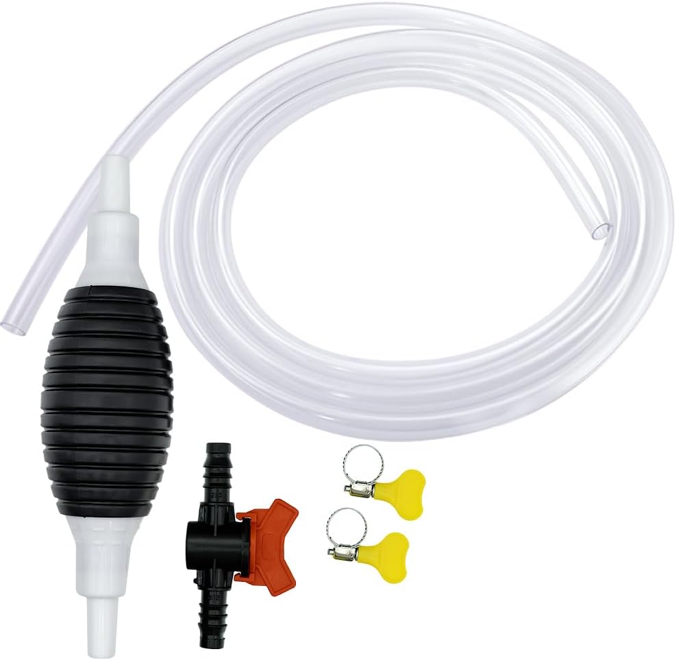 Multifunction Liquid Sucker Pump High Flow Manual Fuel Pump 9.8 Ft Hose -Portable Hand Siphon Transfer Pump Kit fit for Gasoline Oil Diesel Water Liquid Fluid