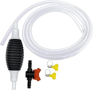 Multifunction Liquid Sucker Pump High Flow Manual Fuel Pump 9.8 Ft Hose -Portable Hand Siphon Transfer Pump Kit fit for Gasoline Oil Diesel Water Liquid Fluid