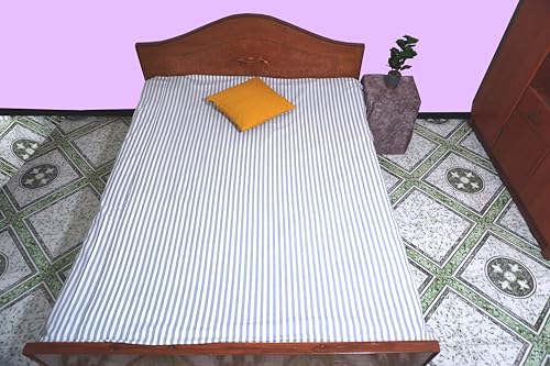 Image of Traditional Cotton bedsheet 100% Cotton Handloom bedsheet for Single Flatsheet 100% Soft Cotton Flat Sheet Bed Sheet Without Pillow Cover
