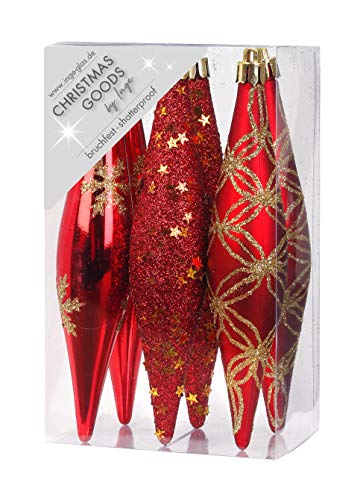 Inge-glas Christbaumschmuck Kunststoff 15cm 6 Stück Set Eiszapfen...