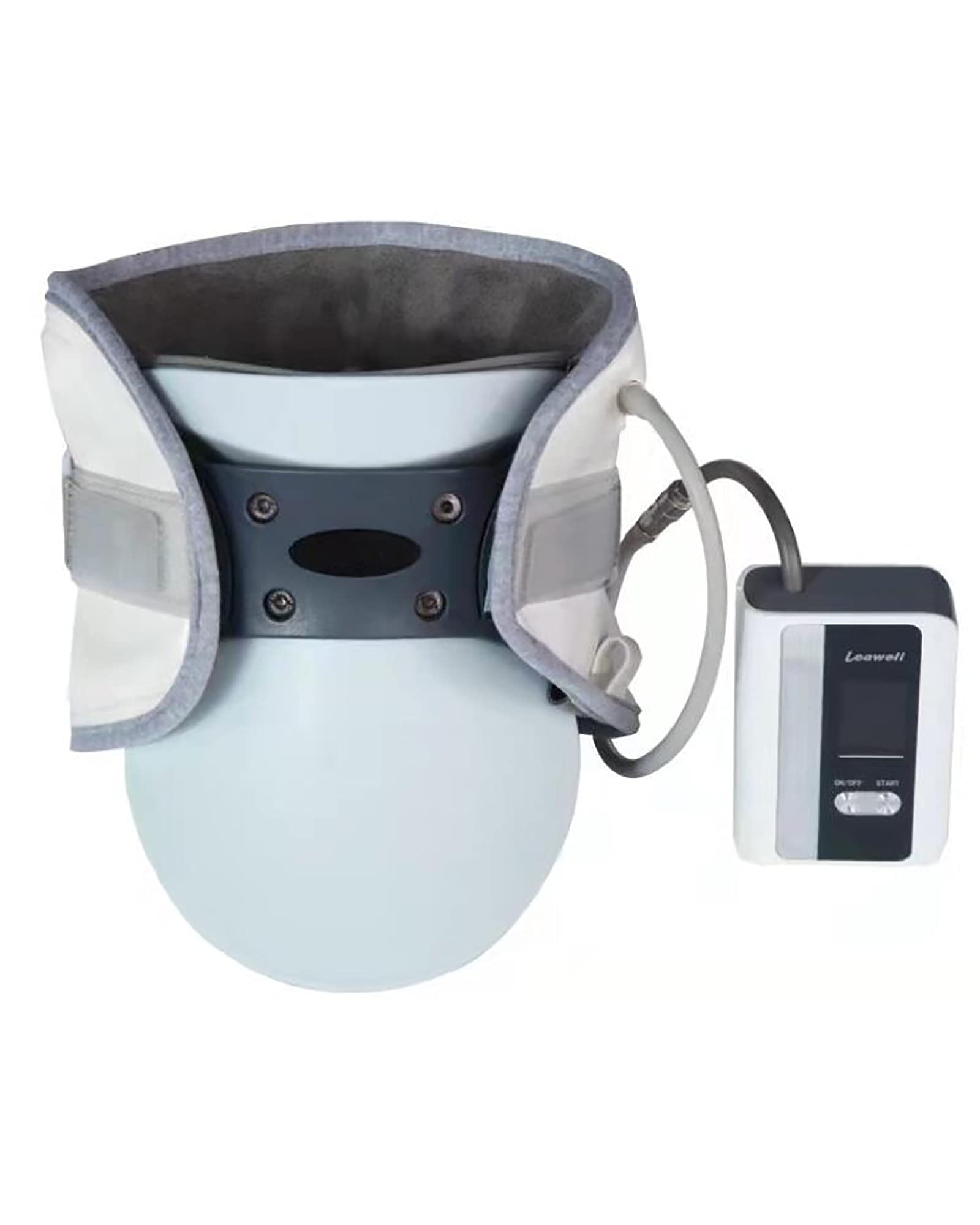 Dispositivo de tracción Cervical portátil Camilla Cervical Inflable automática eléctrica Collar de Cuello Ajustable para aliviar el Dolor de Cuello, 44 cm (44 cm)