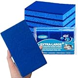 HOMEXCEL Extra Large Dish Sponge for Cleaning, Safe on Non-Stick Cookware, XL Non-Scratch Sponges Kitchen 6 Count, Dual Sided Scrub Sponges for Kitchen, Household, Bathroom and More