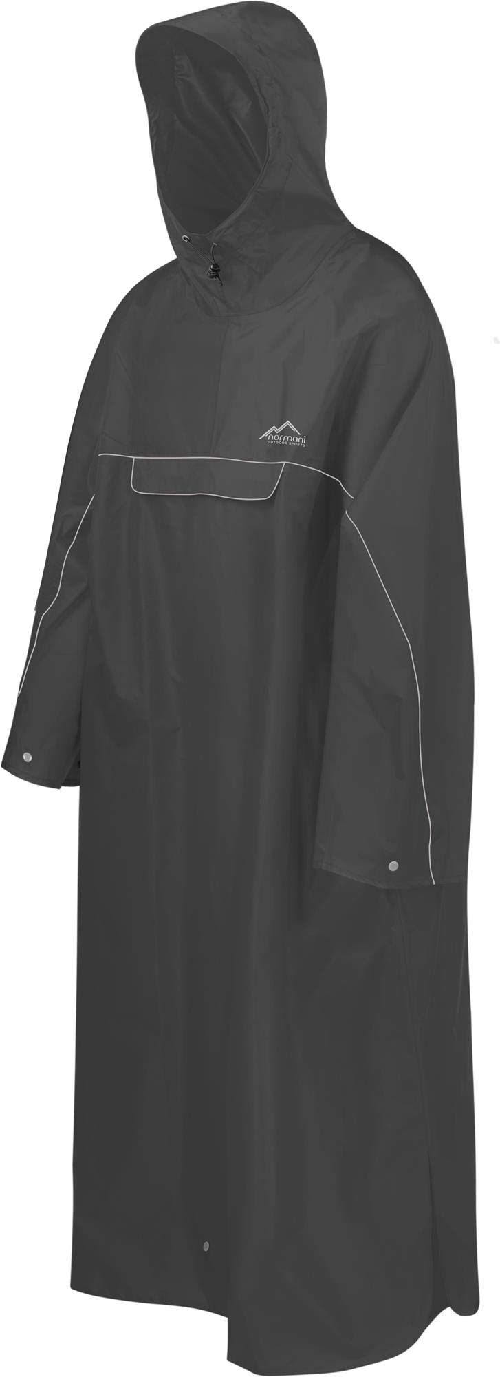 normani Regenponcho mit Rucksackfunktion - Wassersäule: 12.000 mm - Outdoorponcho - Extra Langer Wanderponcho Regencape Reiseponcho mit Ärmeln für Damen und Herren