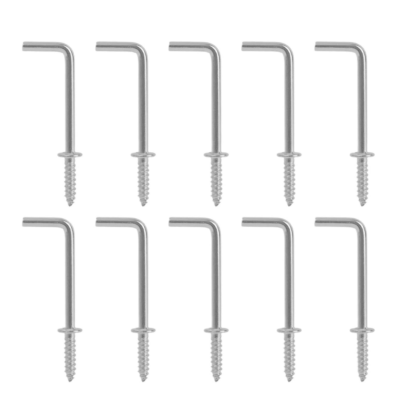 Cigpklo Silver L Shaped Hooks Screw Right Angle Screw Hooks For Hanging Frames Self Tapping Mini L Shape Screw-In Hook Wall Mounting(,50Pcs)