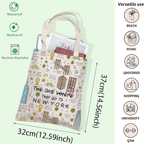 FOTAP New York Trip Makeup Bag NYC Bag New York Bag NYC Gift New York Vacation Bag New York Souvenir Gift Welcome Bag Housewarming Gift (new york tote) - Image 3