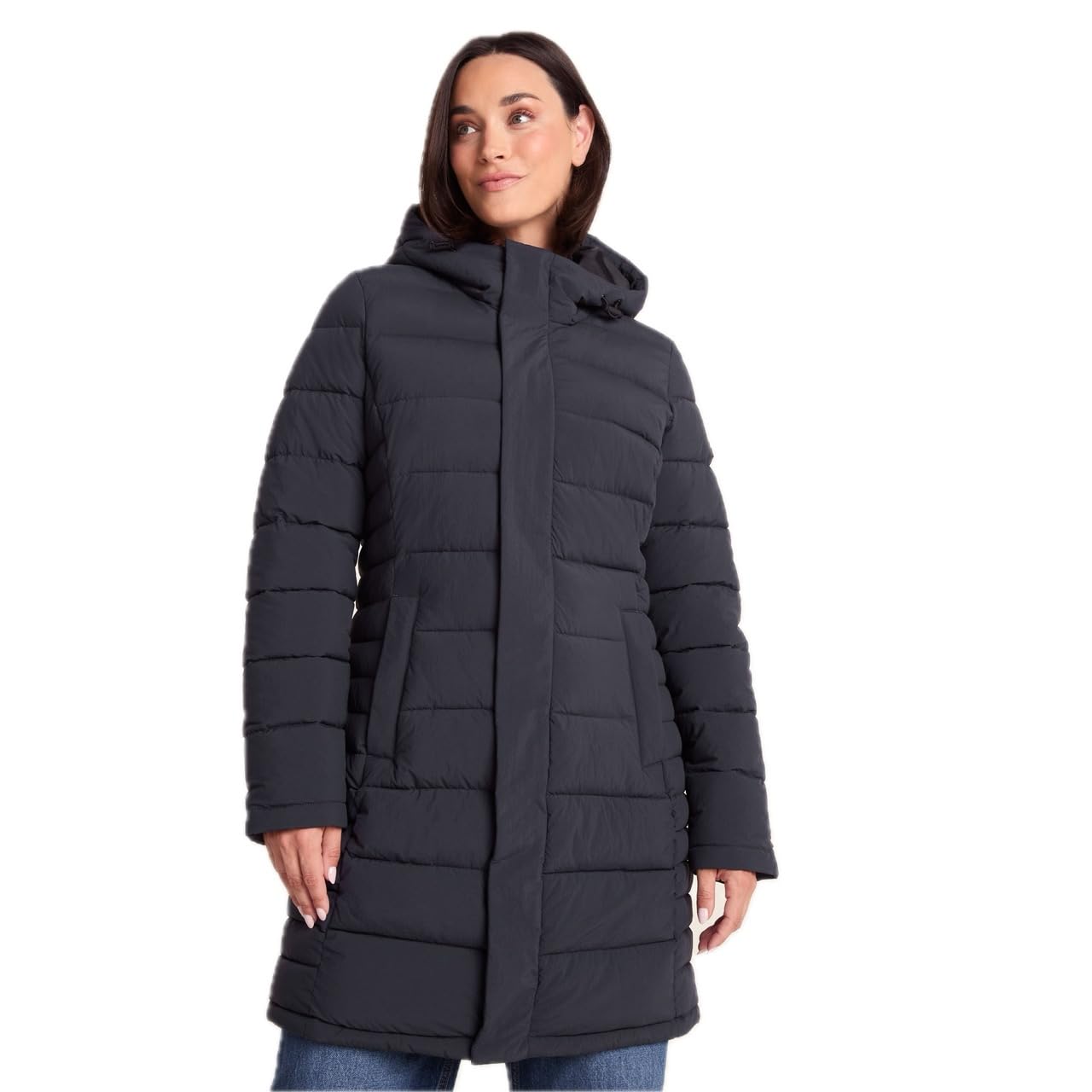 Tog24 Women's Dark Indigo 'Kirkham' Long Shower Resistant Insulated Jacket In Size 16