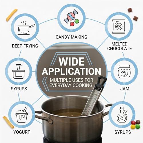 Candy Thermometer Stainless Steel with Pot Clip for Frying Sugar Syrup by QUWXNXO - Used condition - Image 6