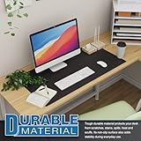 K KNODEL Large Office Leather Desk Mat, Mouse and Keyboard Pad, Computer and Laptop Mat, Desktop Protector and Cover, Writing Pad and Blotter (80x40cm, Black) - Image 5