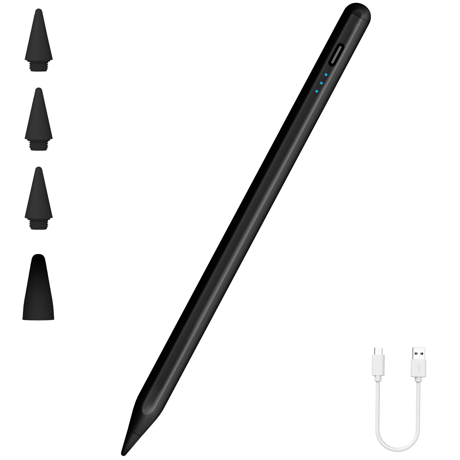 ipad air 4世代　ブラック　Apple pencil Stift für Apple iPad 2025-2018, Schnellladen/Neigungs Sensitivität