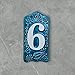 Handmade Ceramic House Number Tile – Custom Outdoor Address Sign – Turkish Iznik Art – Weatherproof Door Decor – 0 to 9 Digits (Green, 6)