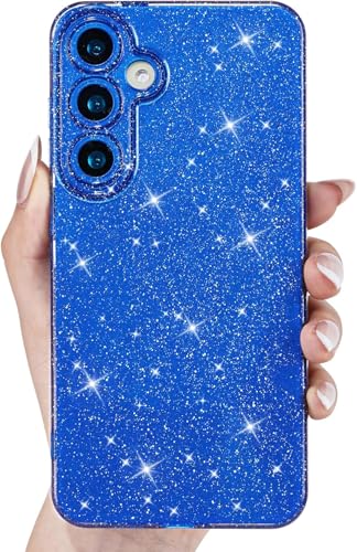 Coque Samsung S25 FE paillettes bleu fluo en silicone gel souple Svanove