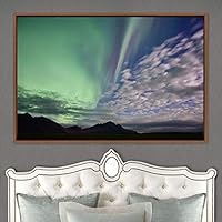 Framed Canvas Wall Art Dayspring Astronomy & Space Contemporary Cosmic Dramatic Green Group Photography Realism - 16x24 inches