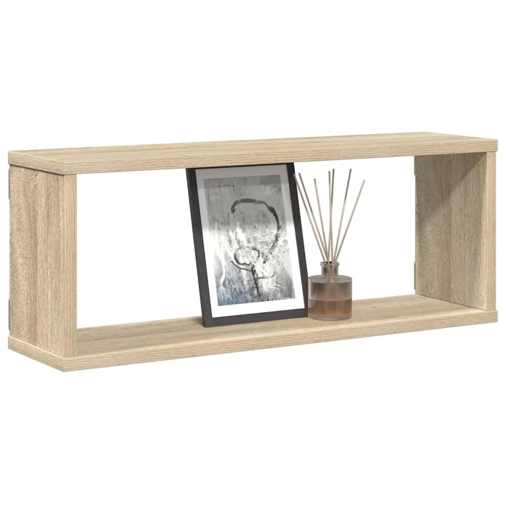 Genérico Mensole Parete a Cubo 4pz Rovere Sonoma 60x15x23 cm Multistrato,Marrone,12.11kg,807143