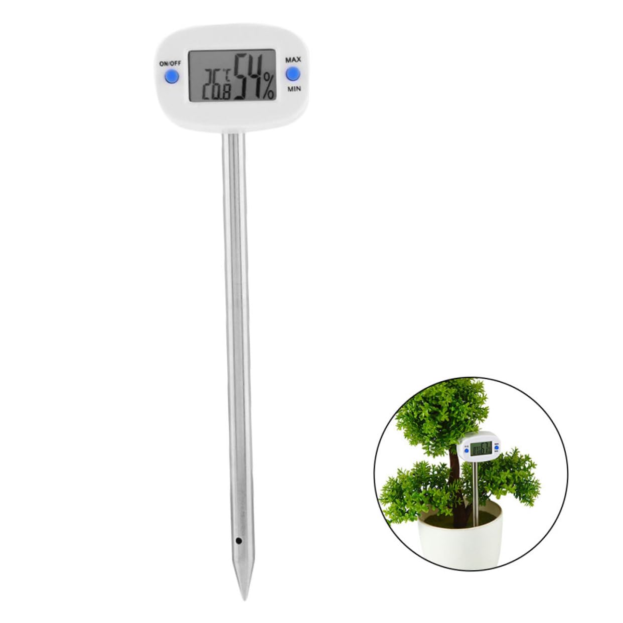 BESTonZON 3 Termómetros De Suelo Medidor De Humedad Del Suelo Sensor De Temperatura Para Compost Tierra Para Macetas Plantas De Exterior Medidor De Humedad Del Agua Del Suelo Medidor