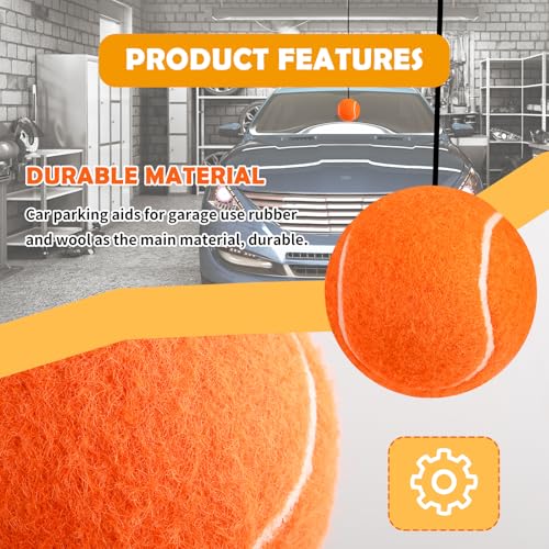 Image of 2PCS Garage Parking Aid,Height Adjustable Garage Parking Sensor for Guided Garages Parkings,Fashion Tennis Garages Car Stop Indicator for Avoiding Collisions Cars Accessories (Orange /2PCS)