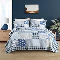 Rustic Blue White Patchwork