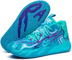 Tênis De Basquete Masculino Multicolorido De Cano Alto, Antiderrapante, Respirável, Para Corrida, Leve, Para Academia Ao Ar Livre (Azul-Roxo, 7)