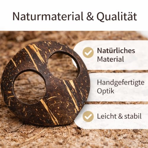 Mienloco 3er Set Sarongschnalle Sarongschliesse aus Kokos zum Sarong binden