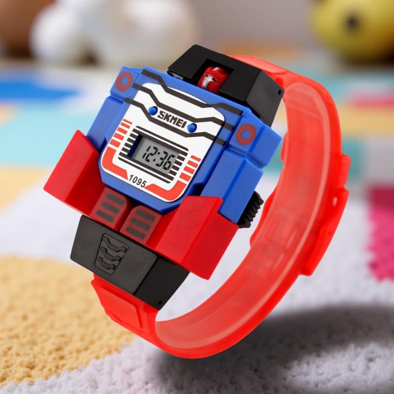 Image of SKMEI Transformers Optimus Prime Robot Watch for Kids - Digital Display, Durable Design, Adjustable Strap, Fun & Educational Timepiece, Ideal Gift for Boys & Girls