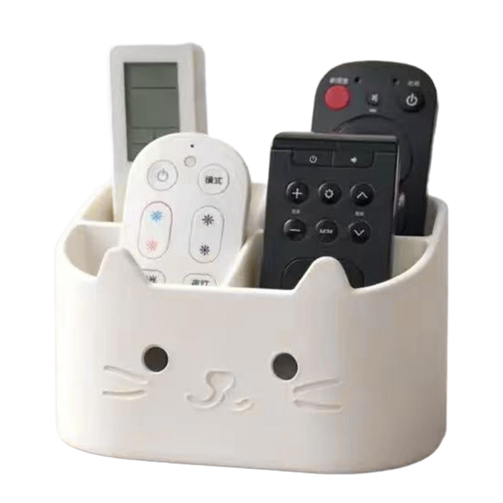 Glifora 3D Printed Remote Control Holder - Animal Design Storage Box for Desk, 4-Compartments TV Remote Caddy Desktop Organiser