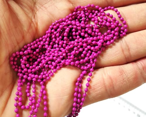 Image of GoSetGet! 12 mtr-Rani Pink-1.5mm Metal Ball Chain for LIPPAN Art, Rangoli, Jewelry Making, Crafts, Decorative, Long Lasting Finish (12 Mtr RaniPink)