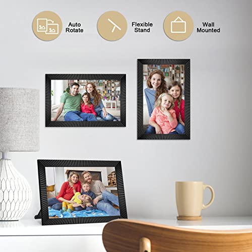 Image of Frameo WiFi Digital Photo Frame 10.1 Inch, 32GB IPS Touch Screen, Digital Picture Frame with Auto-Rotate, Wall Mountable, Share Photos&Videos via Frameo APP, for Parents Grandparents
