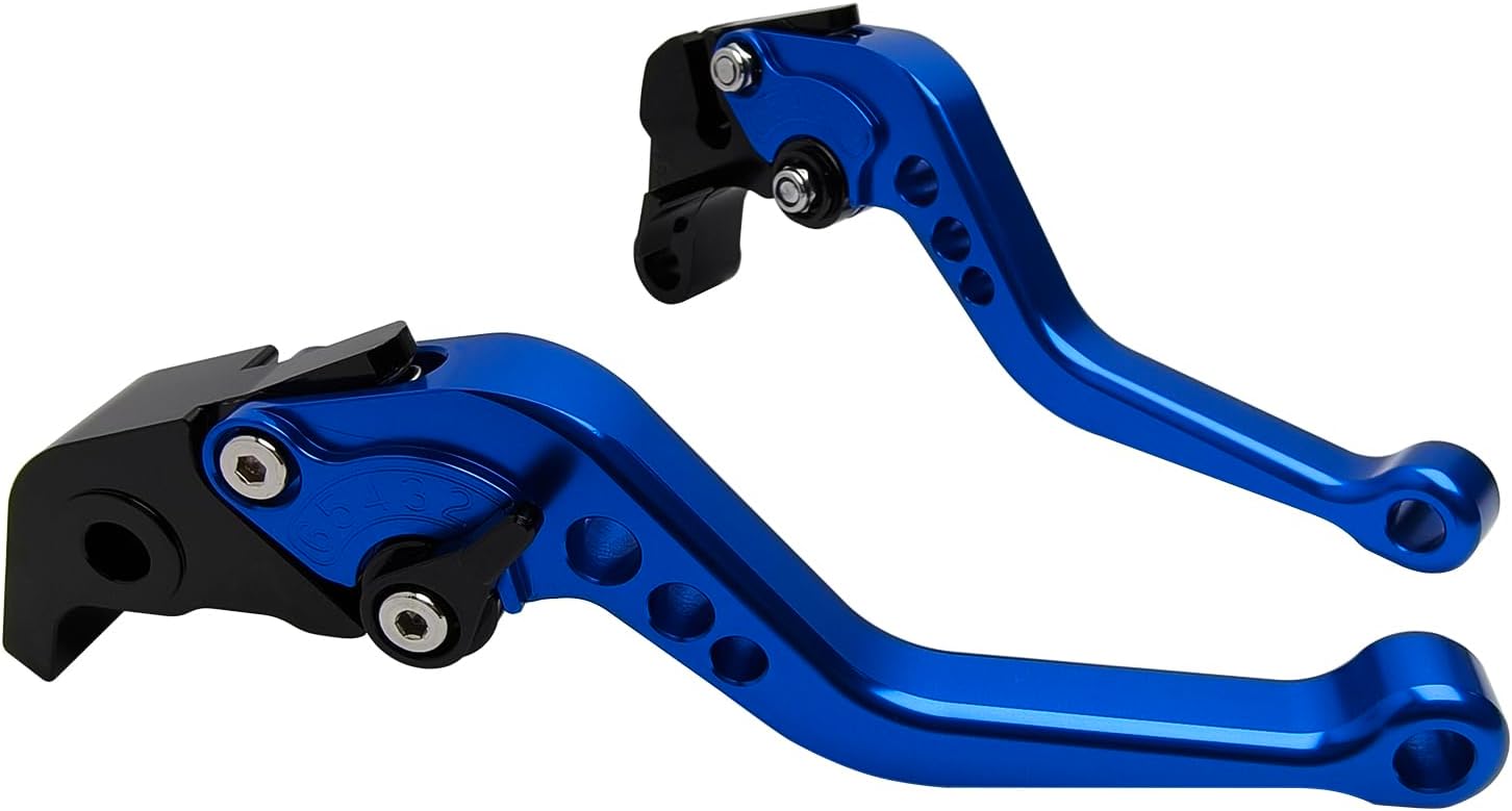 Short Brake Clutch Handle Lever Replacement for Yamaha YZF R6 YZF-R6 2005-2016 R1 YZF-R1 2004-2008, CNC Aluminum Motorcycle Accessories Shorty Levers (Blue)